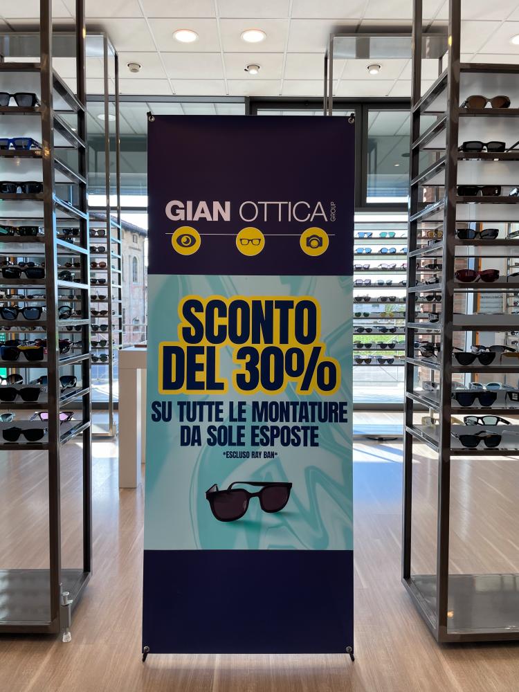 30% SULLE MONTATURE DA SOLE NEI NEGOZI GIANOTTICA